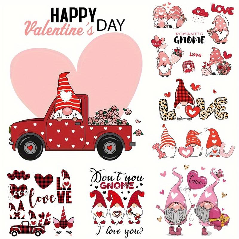 Valentine's Day Gnomes Clothing Heat Transfer Decal - Temu